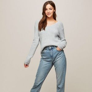Miss Selfridge Wrap back sweater-new! Gray! Size 2
